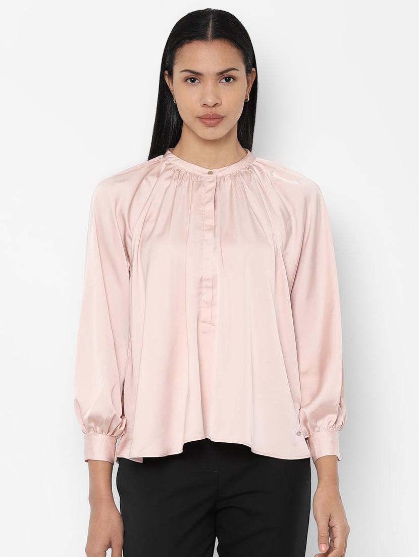 mandarin neck bishop sleeved top - 16761942 - Zoom Image - 1