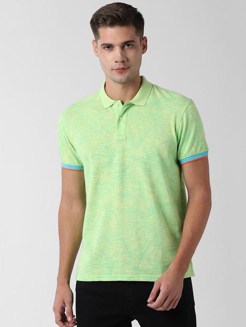 green printed polo t-shirt - 16762105 - Standard Image - 1