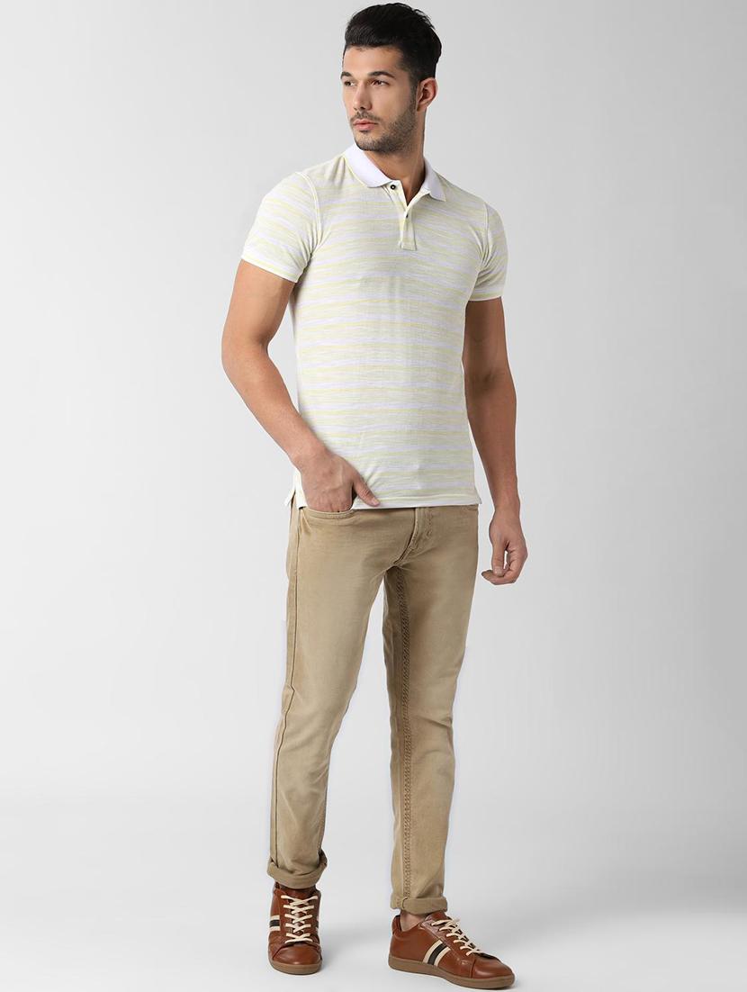 yellow striped polo t-shirt - 16762133 - Zoom Image - 4