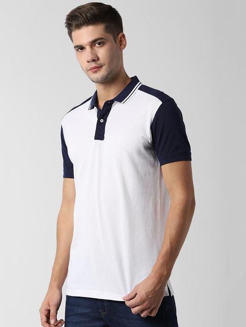 white color block polo t-shirt - 16762163 - Very Small Image - 1