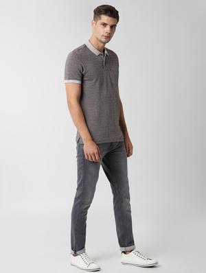 grey self design t-shirt - 16762169 - Standard Image - 4
