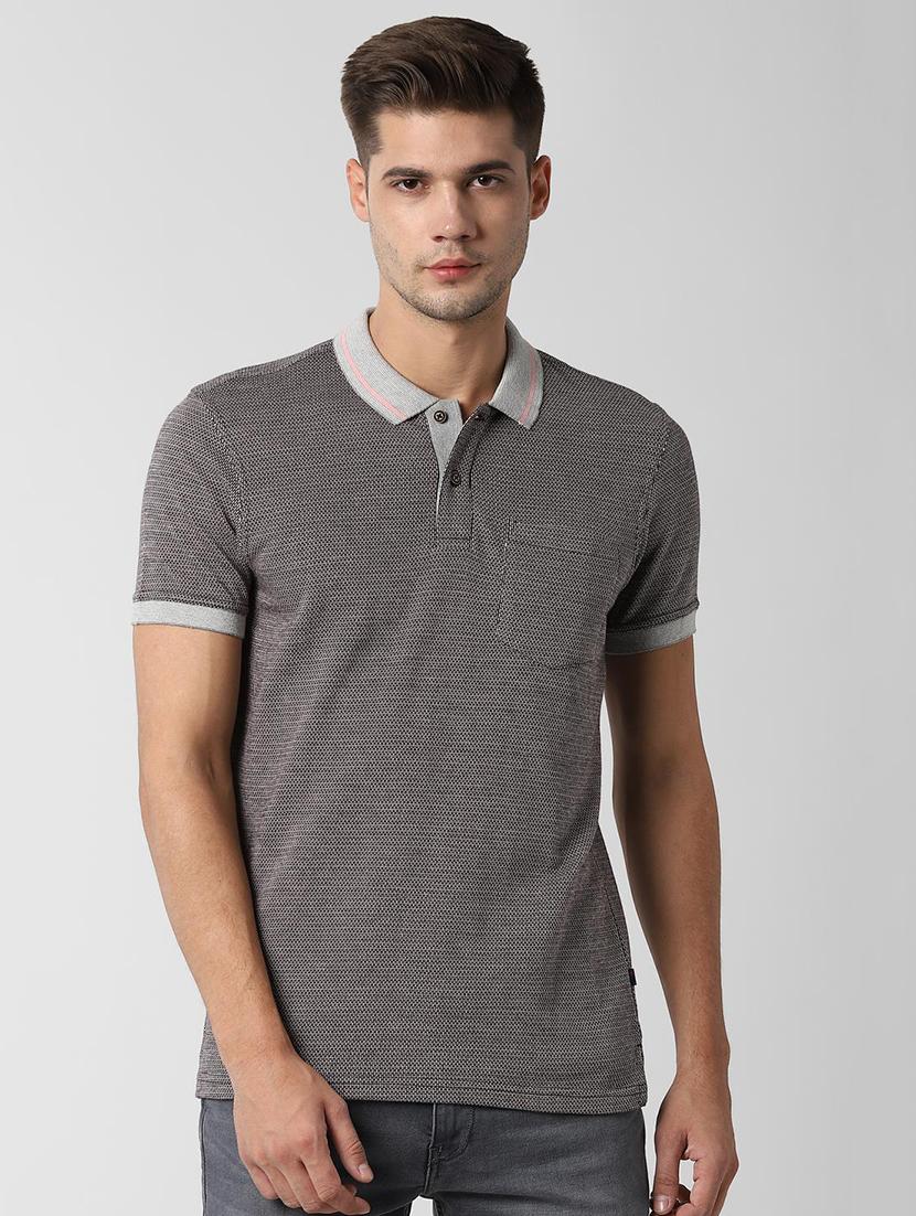 grey self design t-shirt - 16762169 - Zoom Image - 1