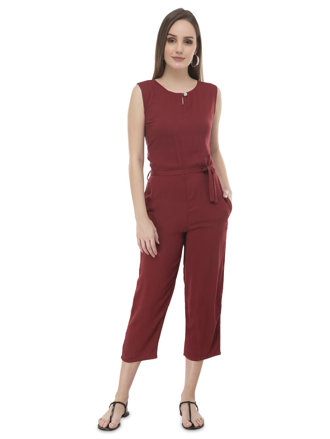 round neck tie knot jumpsuit - 16762294 - Zoom Image - 1