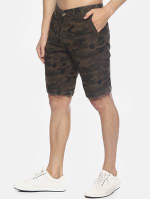 green camouflage printed shorts - 16762306 - Standard Image - 2