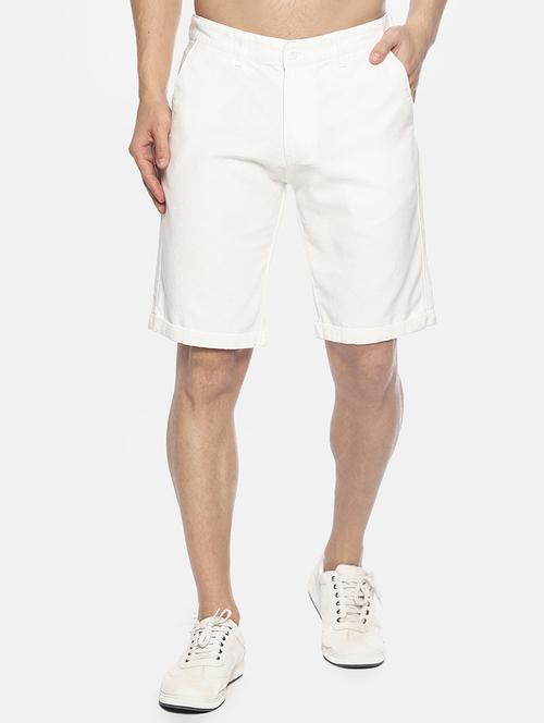 white solid shorts - 16762307 - Standard Image - 1