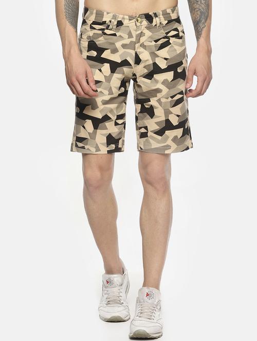 beige camouflage printed short - 16762311 - Standard Image - 1