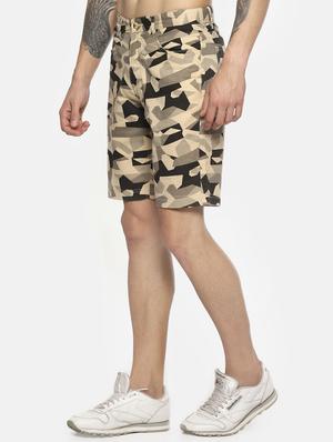 beige camouflage printed short - 16762311 - Standard Image - 2