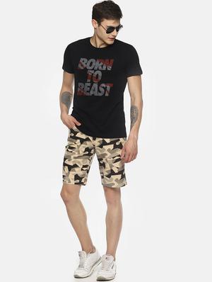 beige camouflage printed short - 16762311 - Standard Image - 4