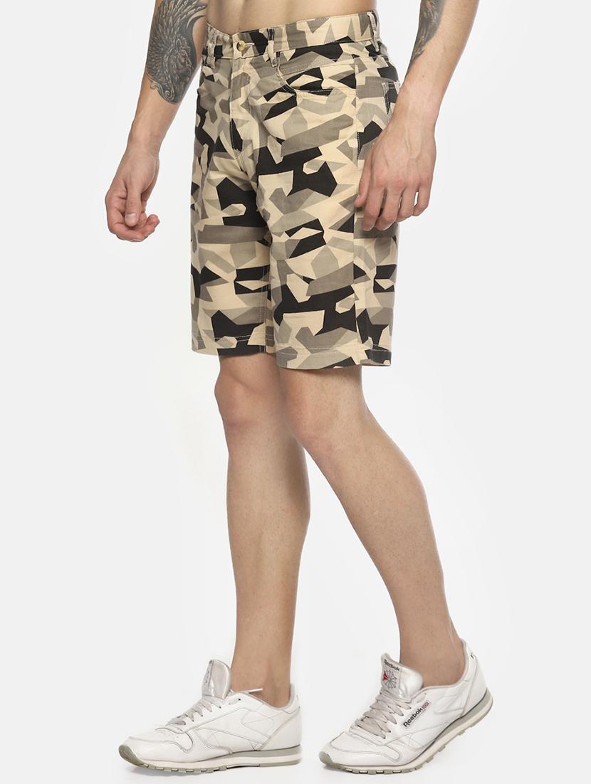 beige camouflage printed short - 16762311 - Zoom Image - 2