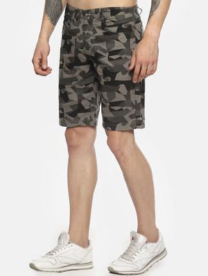 green camouflage printed shorts - 16762312 - Standard Image - 2