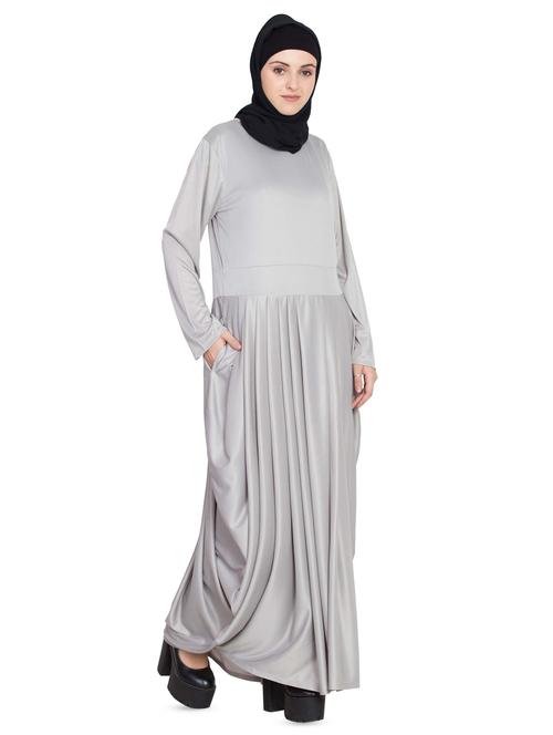 solid fit & flare cloaks & abaya - 16762325 - Standard Image - 1