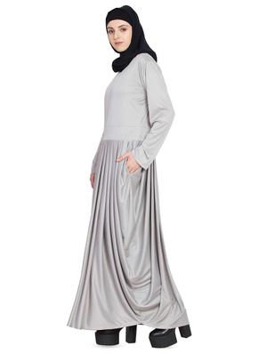 solid fit & flare cloaks & abaya - 16762325 - Standard Image - 2