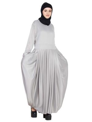solid fit & flare cloaks & abaya - 16762325 - Standard Image - 3