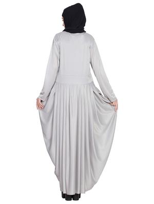 solid fit & flare cloaks & abaya - 16762325 - Standard Image - 4