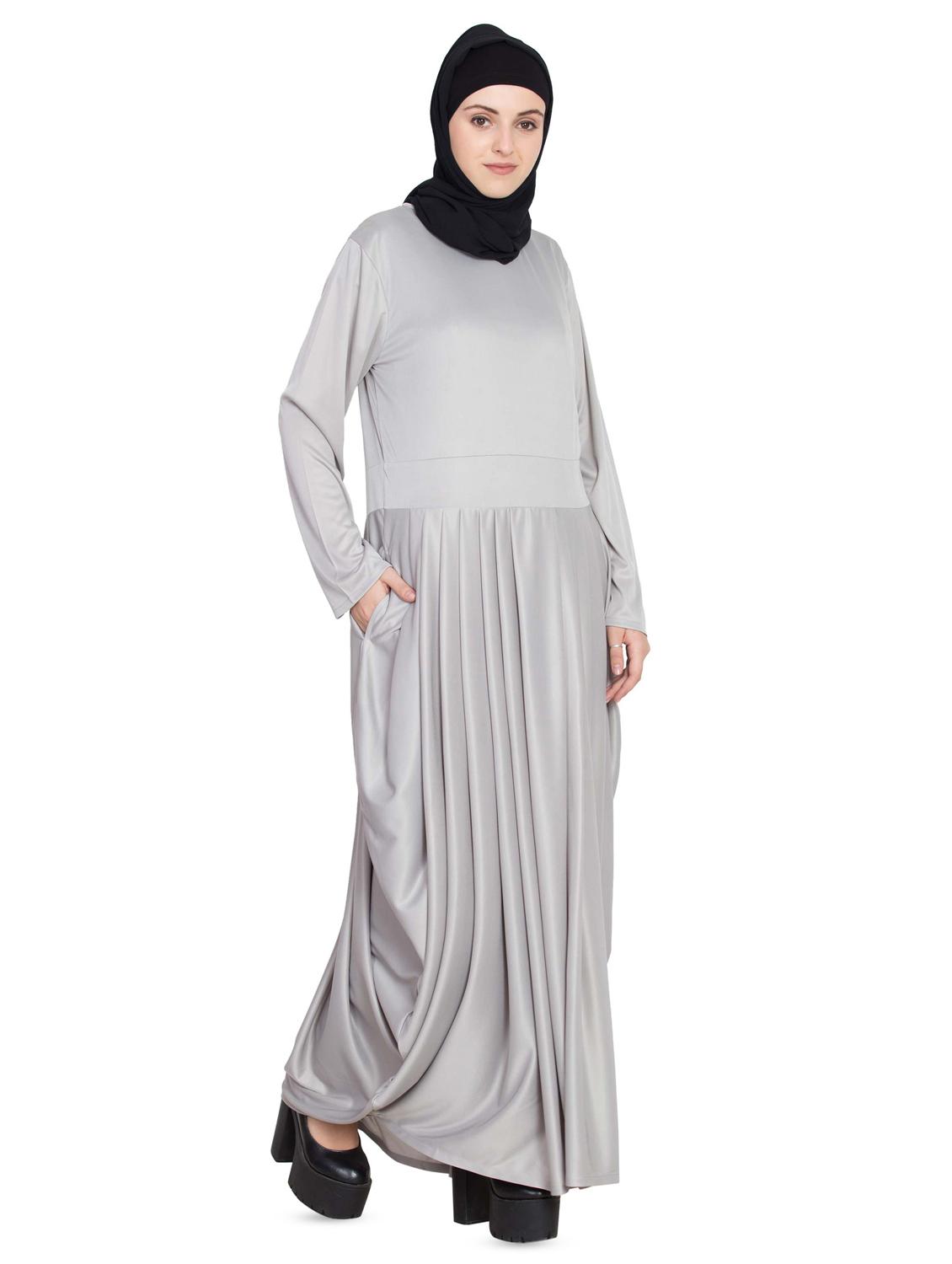 solid fit & flare cloaks & abaya - 16762325 - Zoom Image - 1