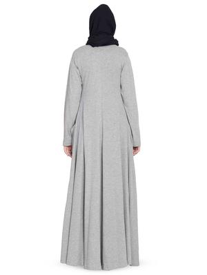 solid fit & flare cloaks & abaya - 16762328 - Standard Image - 3