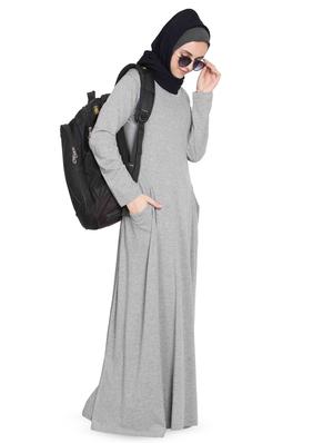solid fit & flare cloaks & abaya - 16762328 - Standard Image - 4
