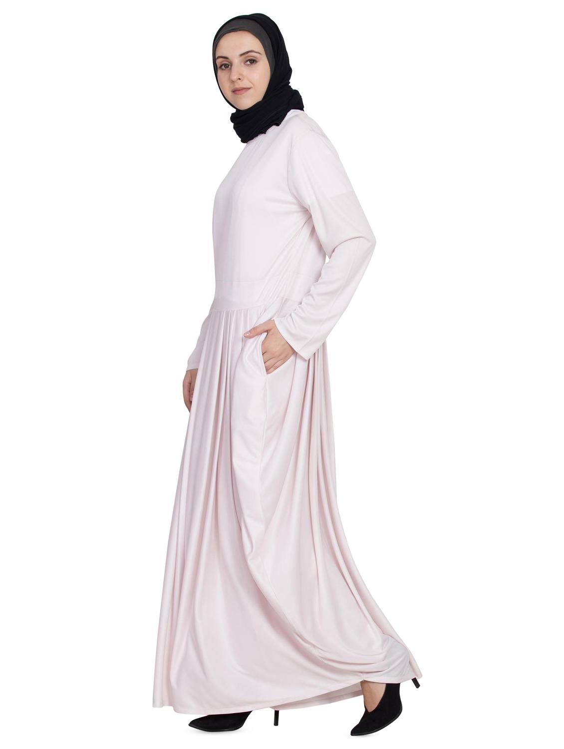 solid fit & flare cloaks & abaya - 16762329 - Zoom Image - 2
