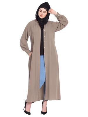 solid a-line cloaks & abaya - 16762333 - Standard Image - 4