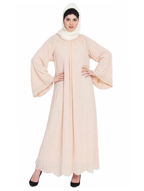 solid embellished cloaks & abaya - 16762337 - Standard Image - 1