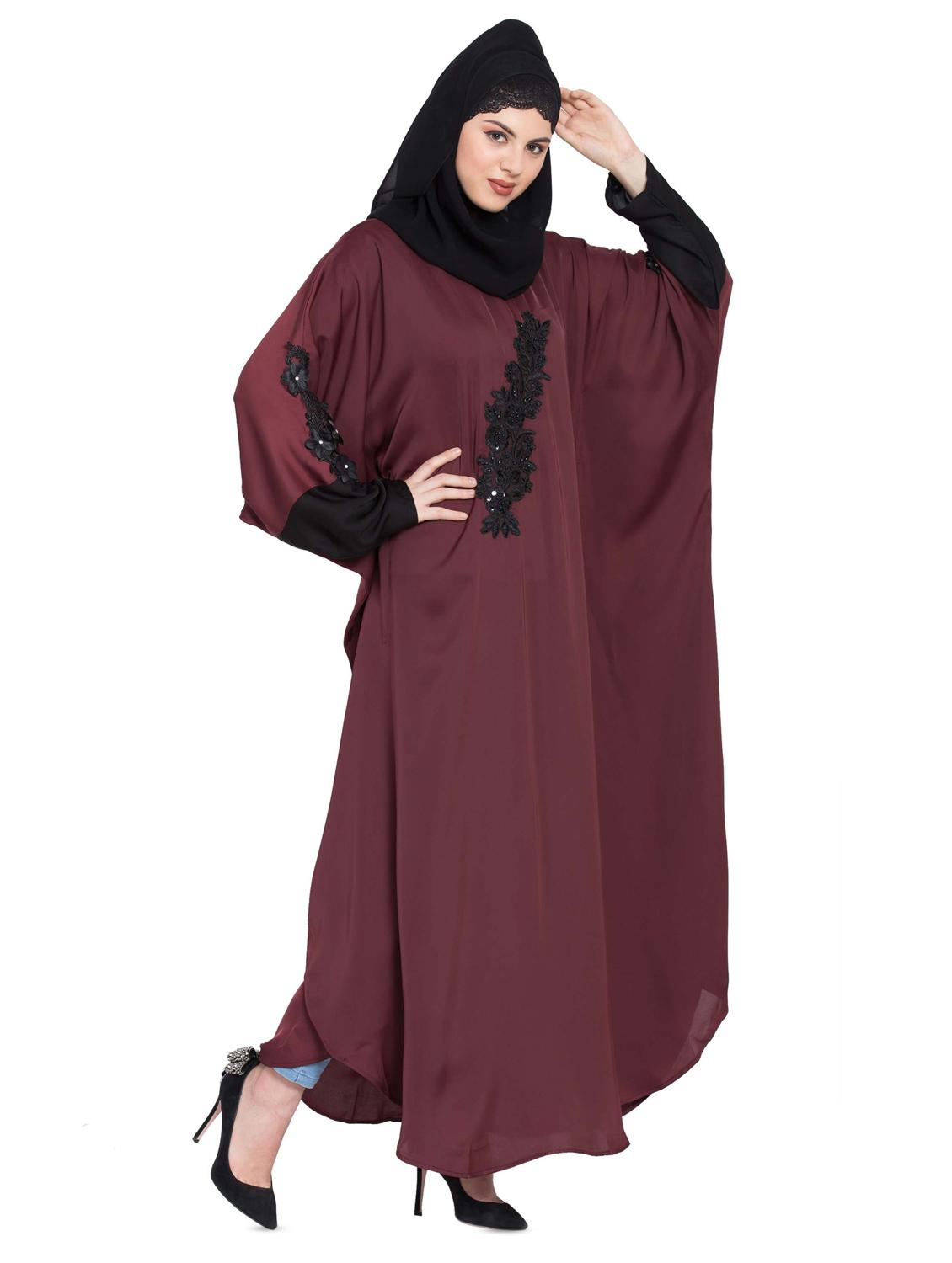 applique a-line cloaks & abaya - 16762353 - Zoom Image - 4