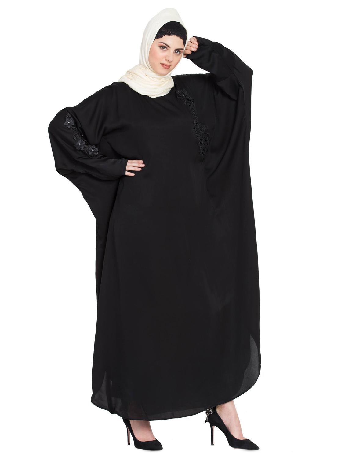 applique a-line cloaks & abaya - 16762360 - Zoom Image - 4