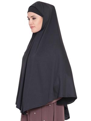 solid a-line abaya - 16762372 - Standard Image - 2