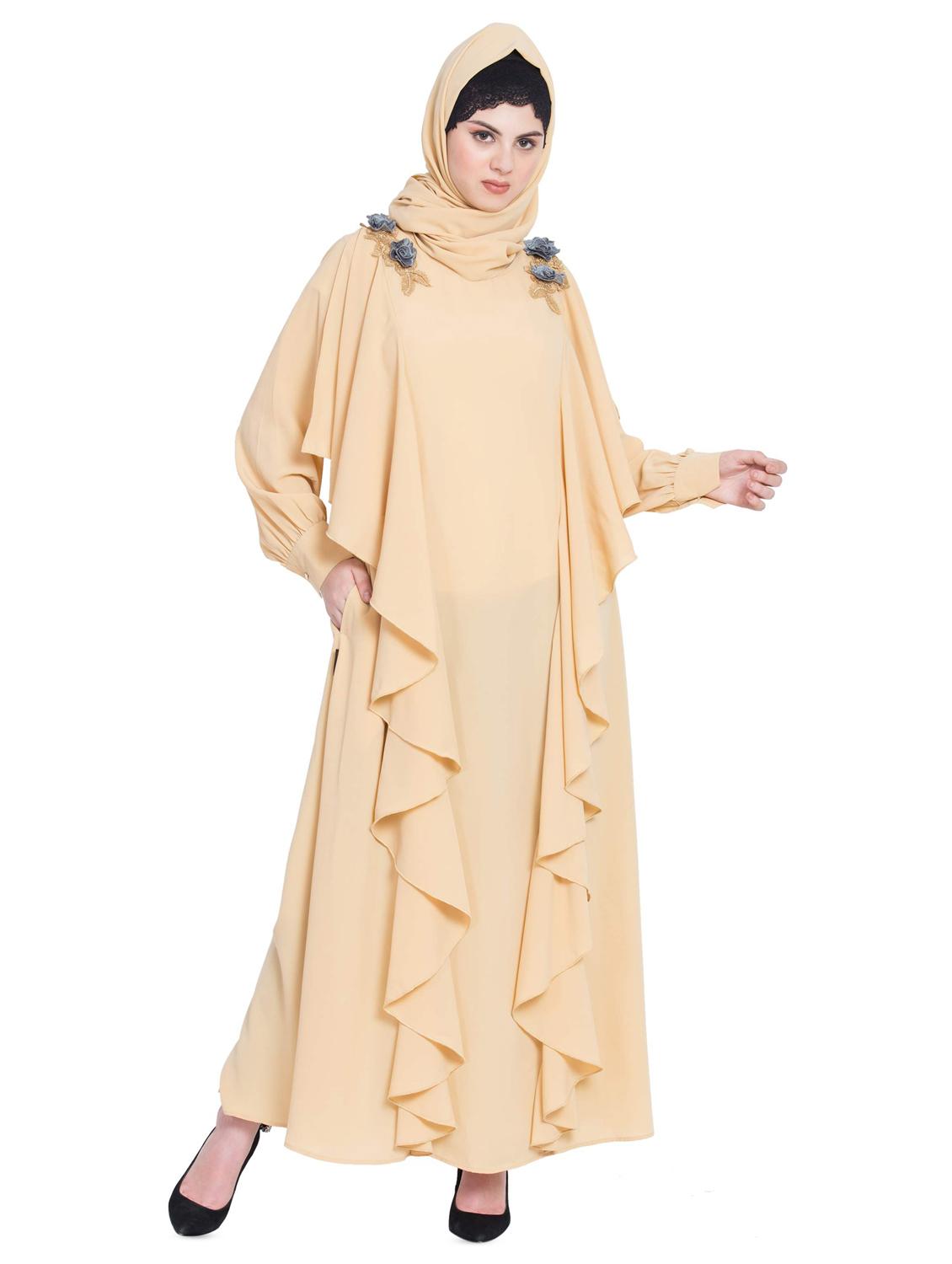 applique a-line cloaks & abaya - 16762383 - Zoom Image - 3