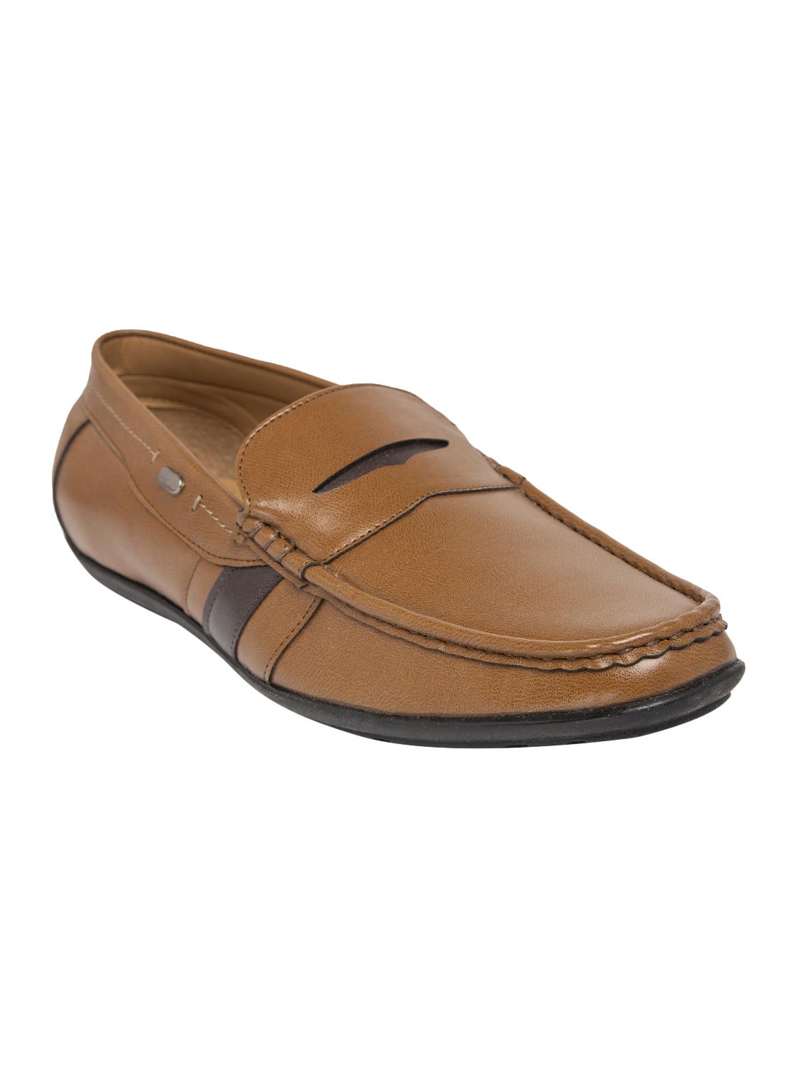 brown leatherette slip on loafers - 16762461 - Zoom Image - 1
