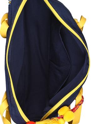 blue canvas regular handbag - 16762483 - Standard Image - 3