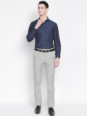 navy blue solid formal shirt - 16762721 - Standard Image - 4