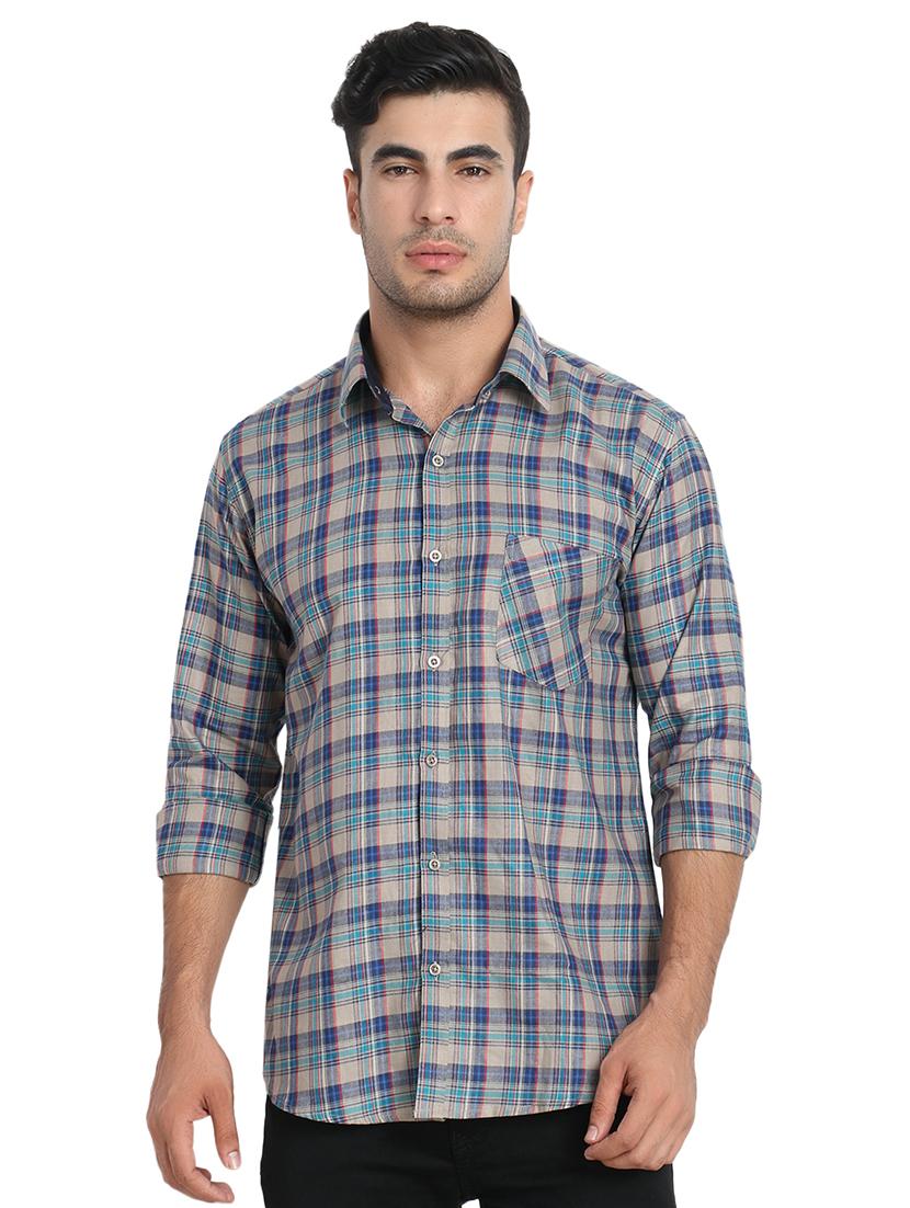 grey checkered casual shirt - 16762736 - Zoom Image - 1