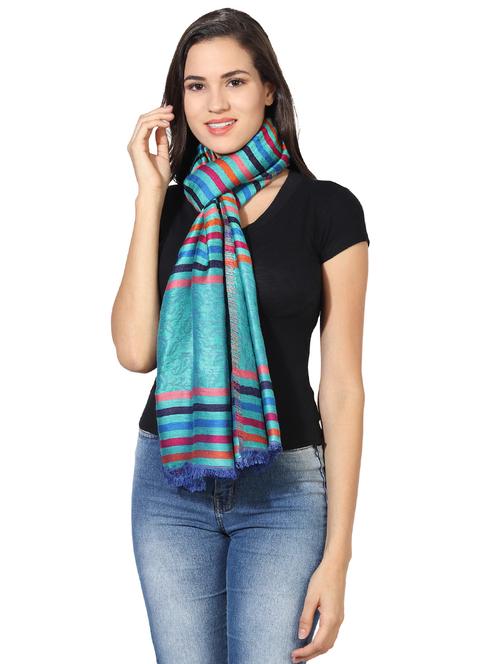 blue silk blend stole - 16762783 - Standard Image - 1