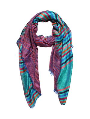 blue silk blend stole - 16762783 - Standard Image - 3