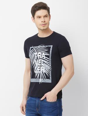 black chest printed t-shirt - 16762826 - Standard Image - 2