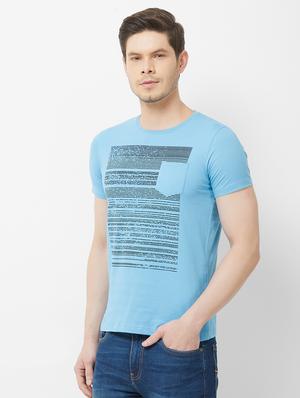 blue chest printed t-shirt - 16762829 - Standard Image - 2
