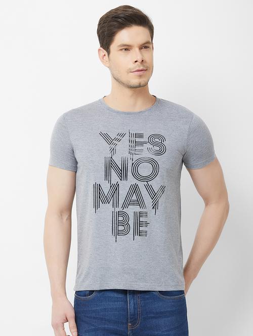 grey typographic chest printed t-shirt - 16762830 - Standard Image - 1