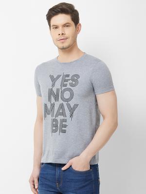 grey typographic chest printed t-shirt - 16762830 - Standard Image - 2
