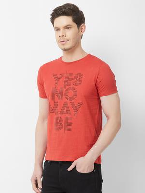red typographic chest printed t-shirt - 16762831 - Standard Image - 2