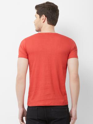 red typographic chest printed t-shirt - 16762831 - Standard Image - 3