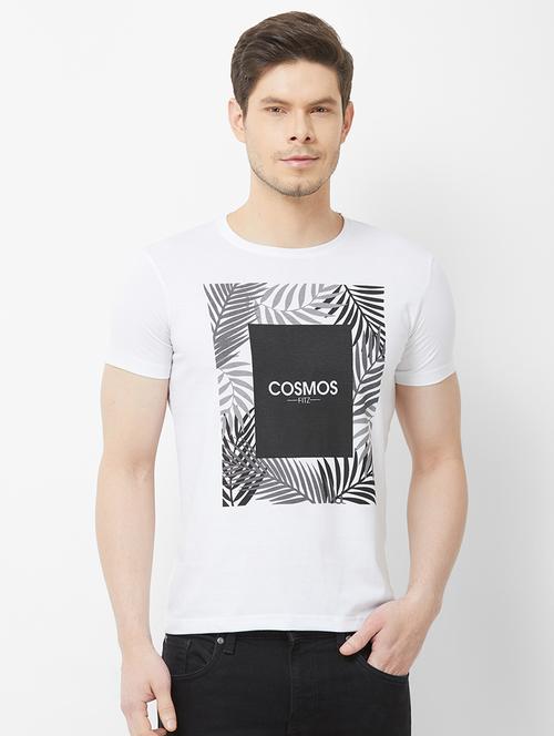 white chest printed t-shirt - 16762832 - Standard Image - 1