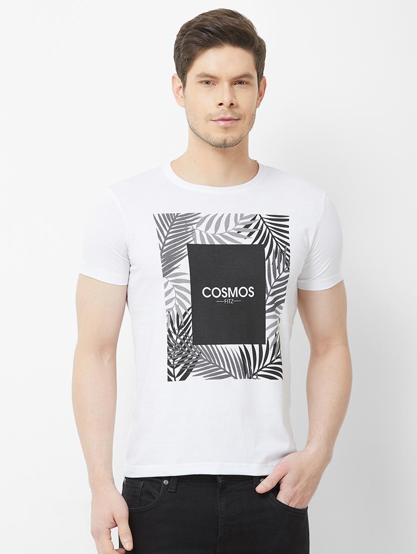 white chest printed t-shirt - 16762832 - Zoom Image - 1