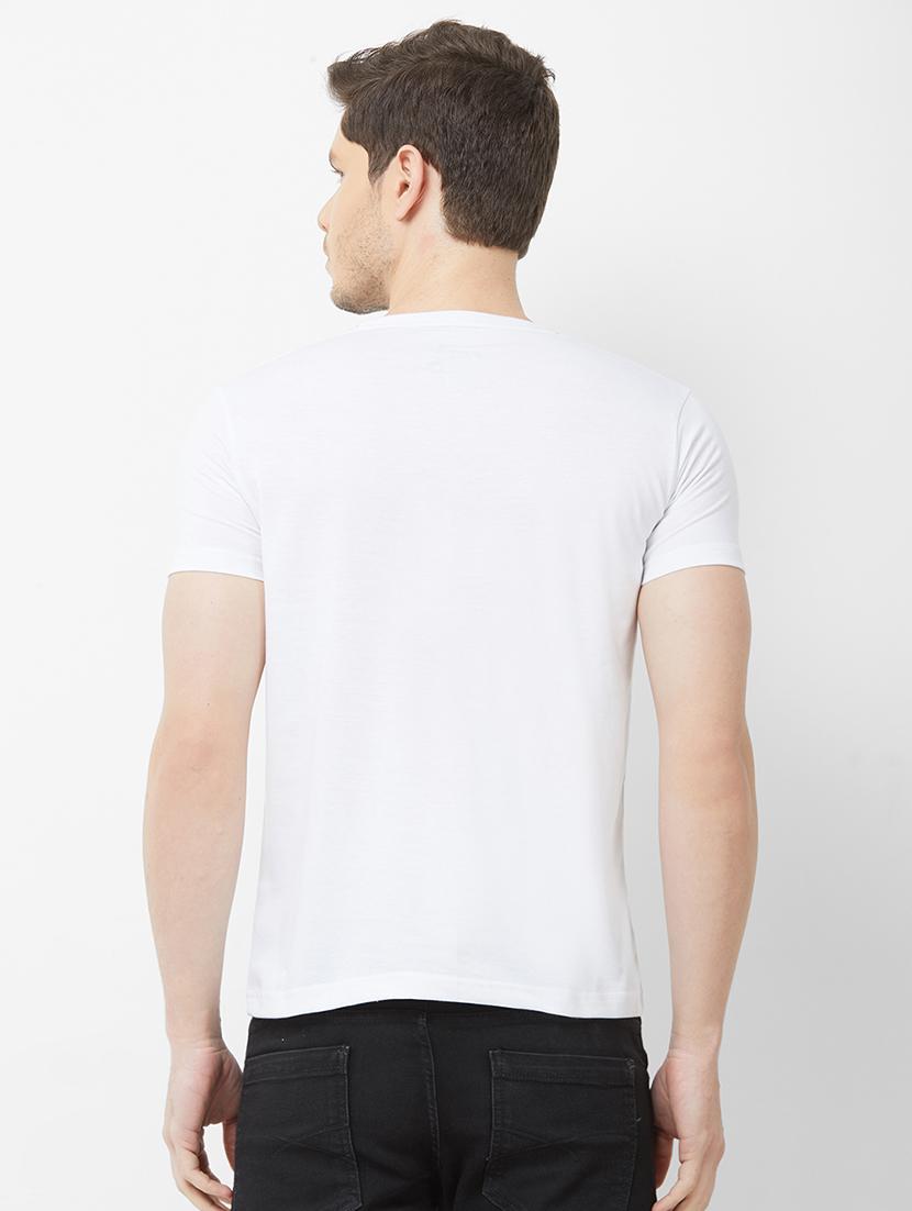 white chest printed t-shirt - 16762832 - Zoom Image - 3