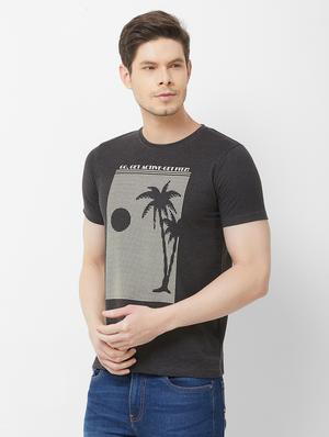 grey chest printed t-shirt - 16762835 - Standard Image - 2