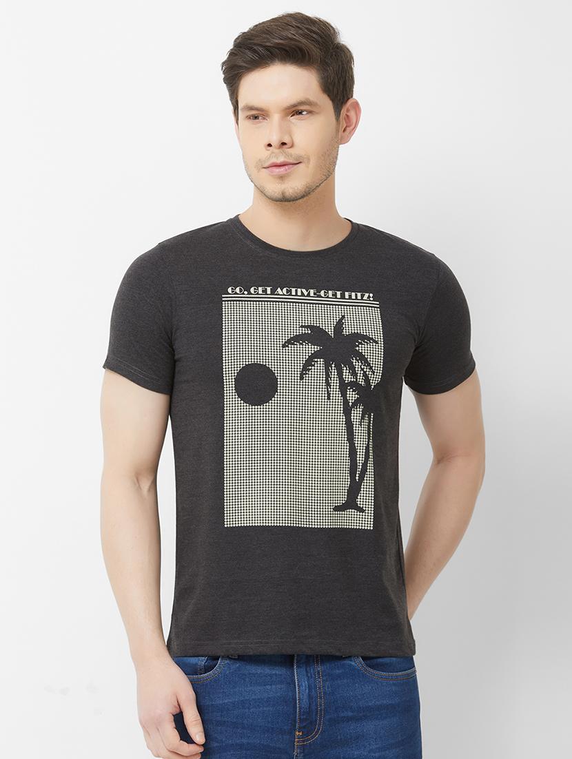 grey chest printed t-shirt - 16762835 - Zoom Image - 1