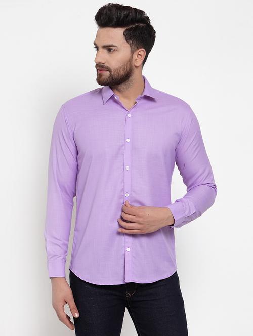 purple solid casual shirt - 16762850 - Standard Image - 1