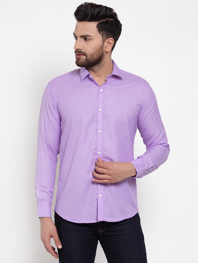 purple solid casual shirt - 16762850 - Zoom Image - 1