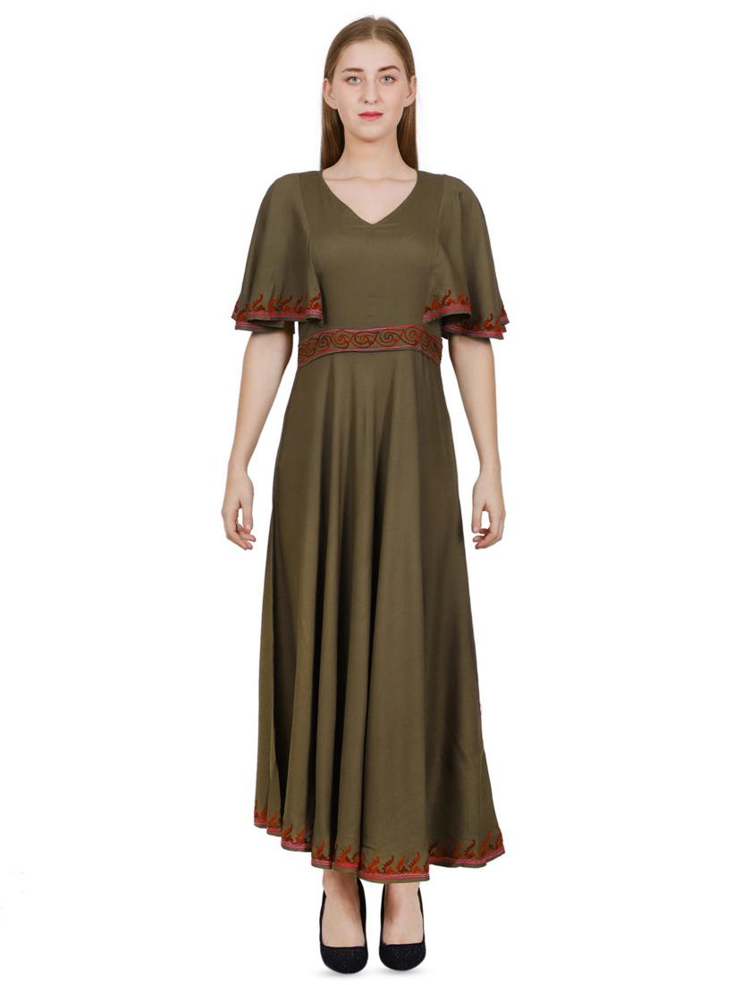 kimono sleeved embroidered maxi dress - 16762948 - Zoom Image - 1
