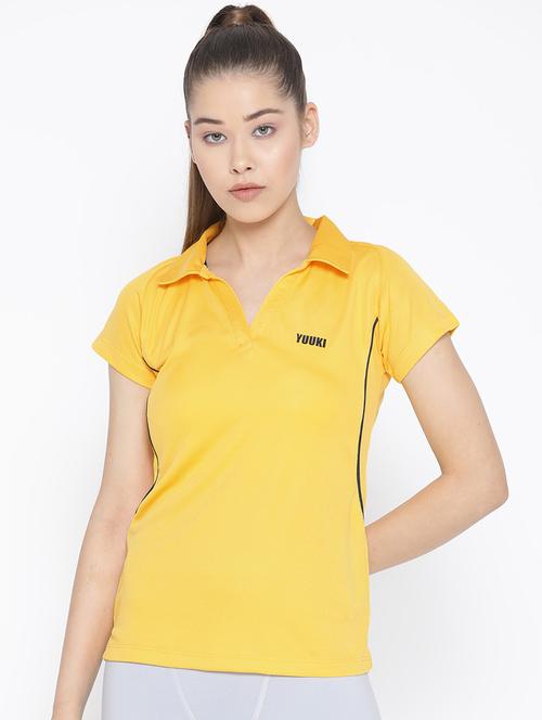 polo neck contrast piping tee - 16763035 - Standard Image - 1