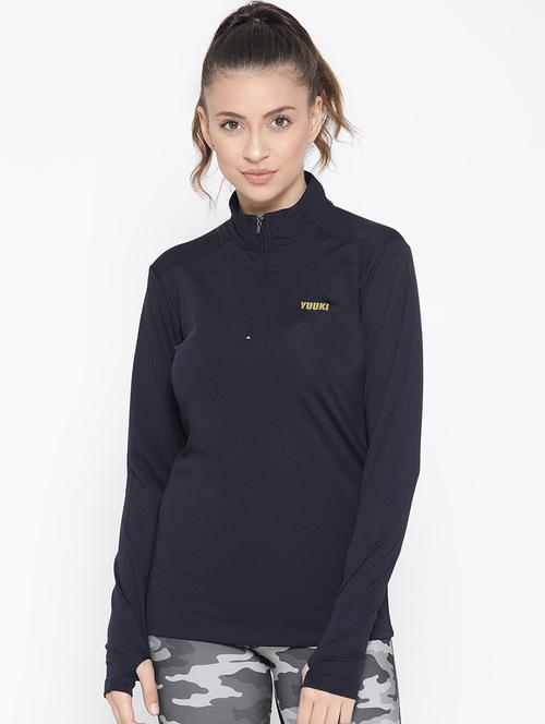 turtle neck thumb hole sleeved tee - 16763036 - Standard Image - 1